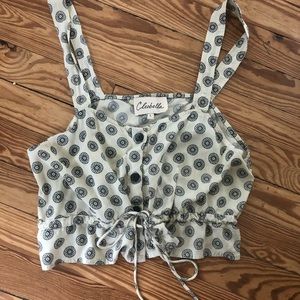 Cleobella button tie waist cami crop